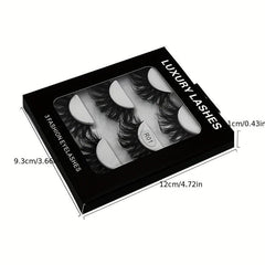 3 Pairs 6D False Eyelashes Thick Faux Mink Hair Layer Three-dimensional Lashes