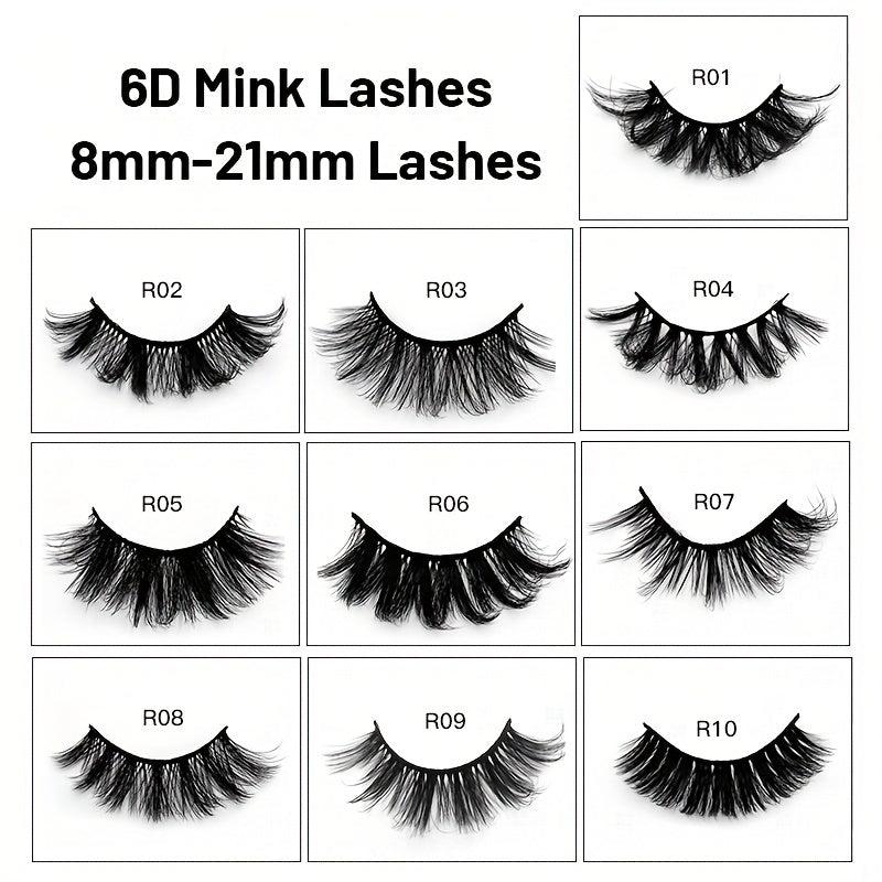3 Pairs 6D False Eyelashes Thick Faux Mink Hair Layer Three-dimensional Lashes