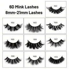 3 Pairs 6D False Eyelashes Thick Faux Mink Hair Layer Three-dimensional Lashes