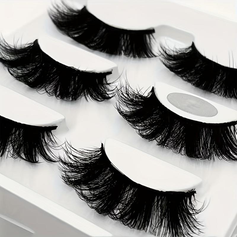3 Pairs 6D False Eyelashes Thick Faux Mink Hair Layer Three-dimensional Lashes