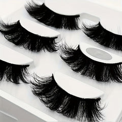 3 Pairs 6D False Eyelashes Thick Faux Mink Hair Layer Three-dimensional Lashes