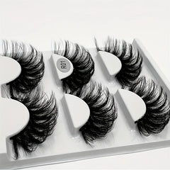 3 Pairs 6D False Eyelashes Thick Faux Mink Hair Layer Three-dimensional Lashes