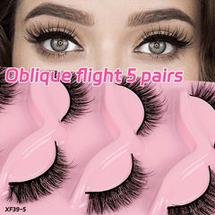10 Pairs Thick Curling Fiber Fox Eye False Eyelashes