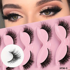 10 Pairs Thick Curling Fiber Fox Eye False Eyelashes