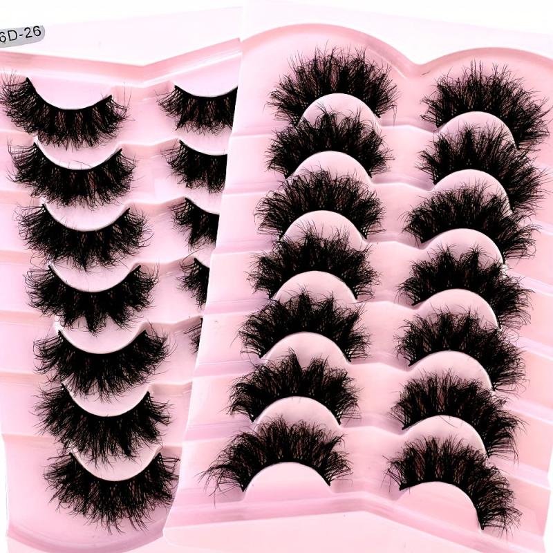 7 Pairs Full Strip Eyelashes Thick Slender Fluffy False Eyelashes