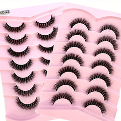 7 Pairs Full Strip Eyelashes Thick Slender Fluffy False Eyelashes