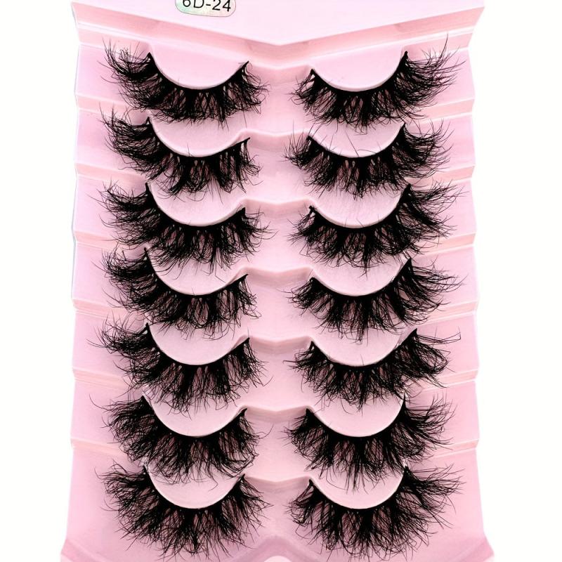 7 Pairs Full Strip Eyelashes Thick Slender Fluffy False Eyelashes