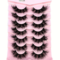 7 Pairs Full Strip Eyelashes Thick Slender Fluffy False Eyelashes