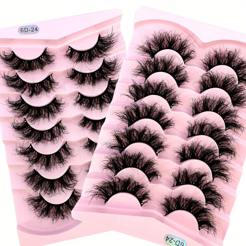 7 Pairs Full Strip Eyelashes Thick Slender Fluffy False Eyelashes