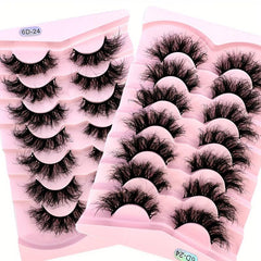 7 Pairs Full Strip Eyelashes Thick Slender Fluffy False Eyelashes
