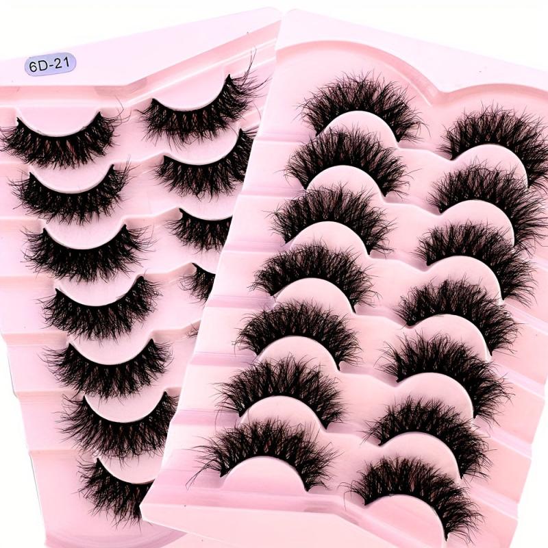 7 Pairs Full Strip Eyelashes Thick Slender Fluffy False Eyelashes