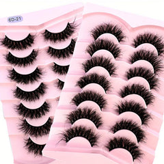 7 Pairs Full Strip Eyelashes Thick Slender Fluffy False Eyelashes