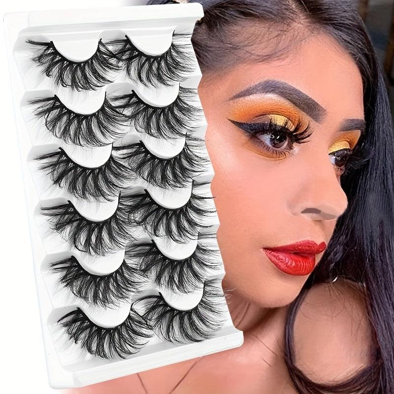 6 Pairs 8D Curling Faux Mink False Eyelashes for Voluminous Look