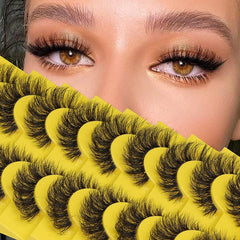 10 Pairs Fluffy False Eyelashes Natural Volume Curly Makeup For Girls