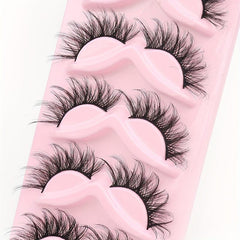 5 Pairs Fluffy Layer False Eyelashes 3D Crisscross Thick Eye Elongated Eyelashes