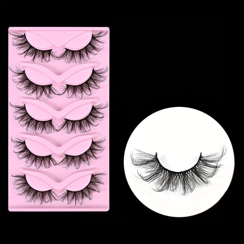5 Pairs Fluffy Layer False Eyelashes 3D Crisscross Thick Eye Elongated Eyelashes