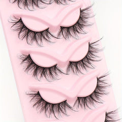 5 Pairs Fluffy Layer False Eyelashes 3D Crisscross Thick Eye Elongated Eyelashes