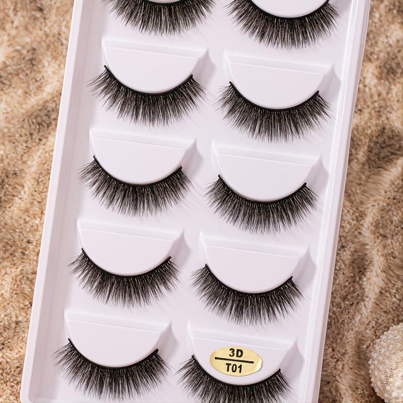 5 Pairs 3D Mink False Eyelashes Fluffy Wispy Long Lasting