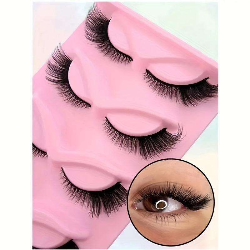 5 Pairs Fluffy Cat Eye False Eyelashes For Natural And Party Makeup