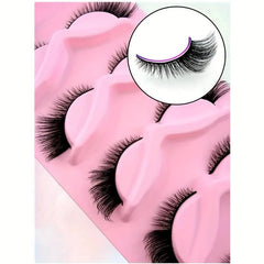 5 Pairs Fluffy Cat Eye False Eyelashes For Natural And Party Makeup