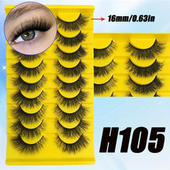 9 Pairs Faux Mink False Eyelashes Natural Cat Eye 5D Cosplay
