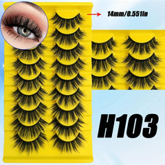 9 Pairs Faux Mink False Eyelashes Natural Cat Eye 5D Cosplay