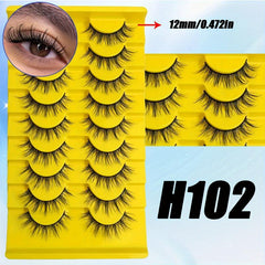 9 Pairs Faux Mink False Eyelashes Natural Cat Eye 5D Cosplay