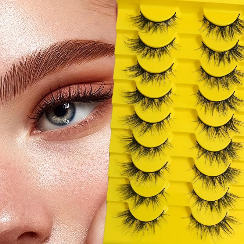 9 Pairs Faux Mink False Eyelashes Natural Cat Eye 5D Cosplay