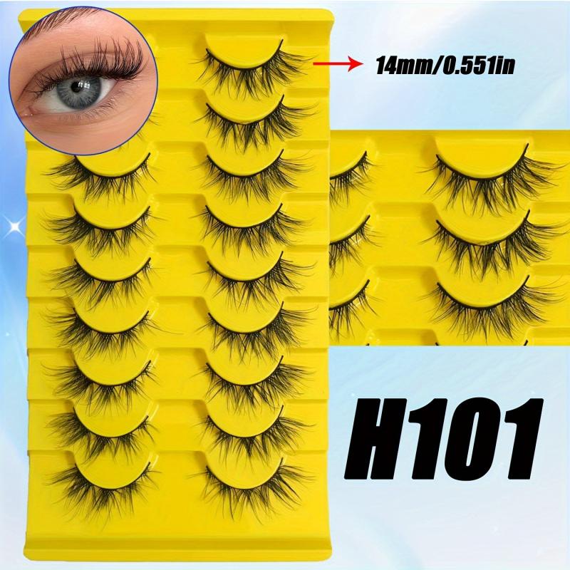 9 Pairs Faux Mink False Eyelashes Natural Cat Eye 5D Cosplay