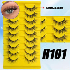 9 Pairs Faux Mink False Eyelashes Natural Cat Eye 5D Cosplay