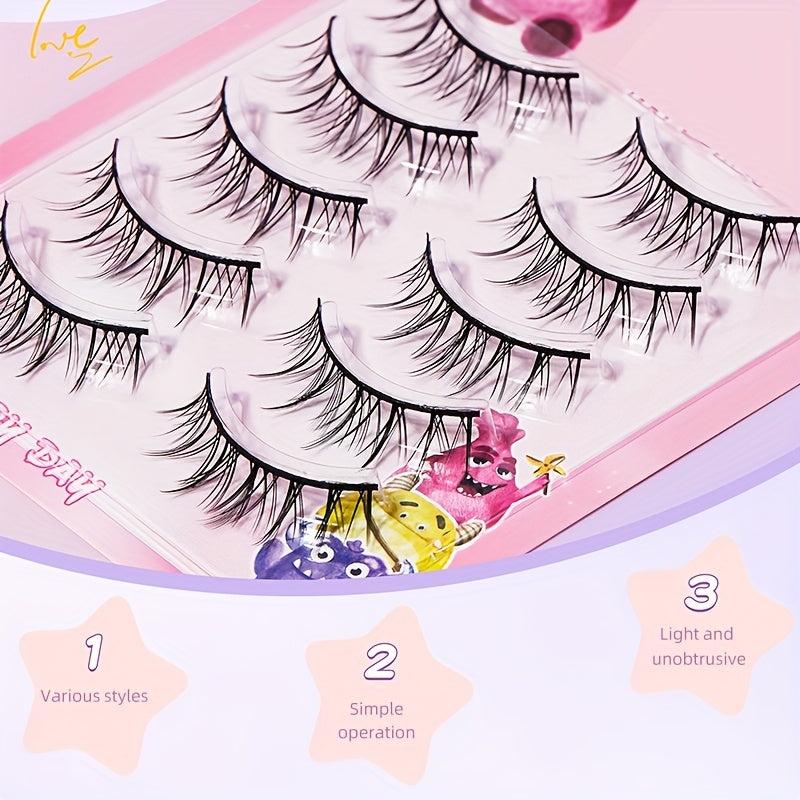 Manga Style Fake Eyelashes Thick Curling Natural Self Grafting