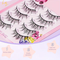 Manga Style Fake Eyelashes Thick Curling Natural Self Grafting