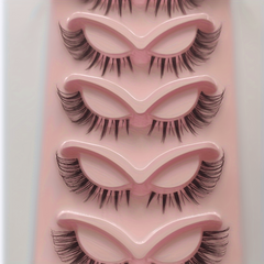 5 Pairs Fluffy Cat Eye Lashes D Curl Winged End Eyelashes