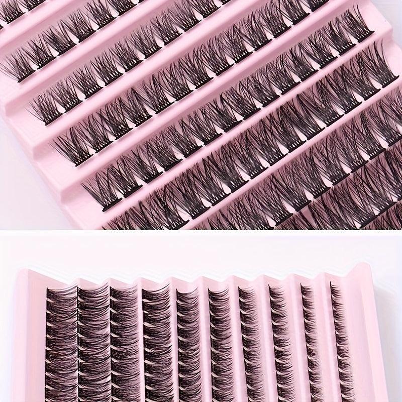 DIY Eyelash Extensions Kit Clusters Lashes Natural Thick Curly Volume Wispy Clus