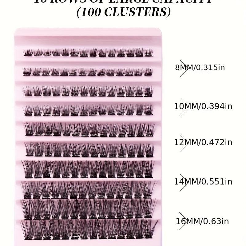 DIY Eyelash Extensions Kit Clusters Lashes Natural Thick Curly Volume Wispy Clus