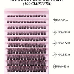 DIY Eyelash Extensions Kit Clusters Lashes Natural Thick Curly Volume Wispy Clus