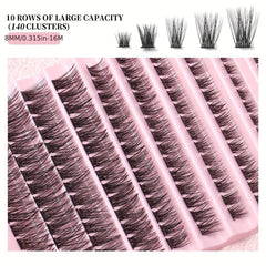 DIY Eyelash Extensions Kit Clusters Lashes Natural Thick Curly Volume Wispy Clus
