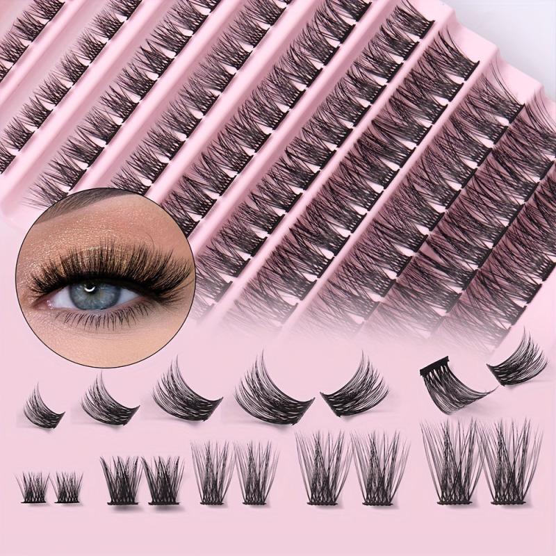 DIY Eyelash Extensions Kit Clusters Lashes Natural Thick Curly Volume Wispy Clus