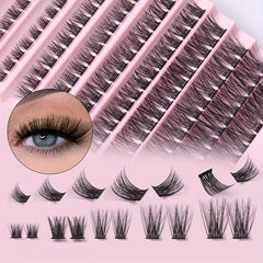 DIY Eyelash Extensions Kit Clusters Lashes Natural Thick Curly Volume Wispy Clus