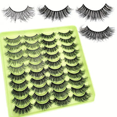 20 Pairs Fluffy Faux Mink Lashes 4 Styles Reusable False Eyelashes Makeup Tools