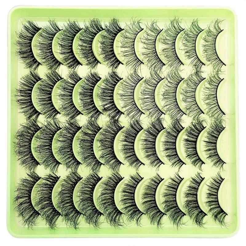 20 Pairs Fluffy Faux Mink Lashes 4 Styles Reusable False Eyelashes Makeup Tools