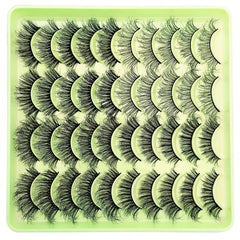 20 Pairs Fluffy Faux Mink Lashes 4 Styles Reusable False Eyelashes Makeup Tools