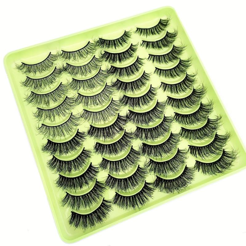 20 Pairs Fluffy Faux Mink Lashes 4 Styles Reusable False Eyelashes Makeup Tools
