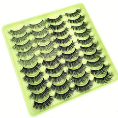 20 Pairs Fluffy Faux Mink Lashes 4 Styles Reusable False Eyelashes Makeup Tools