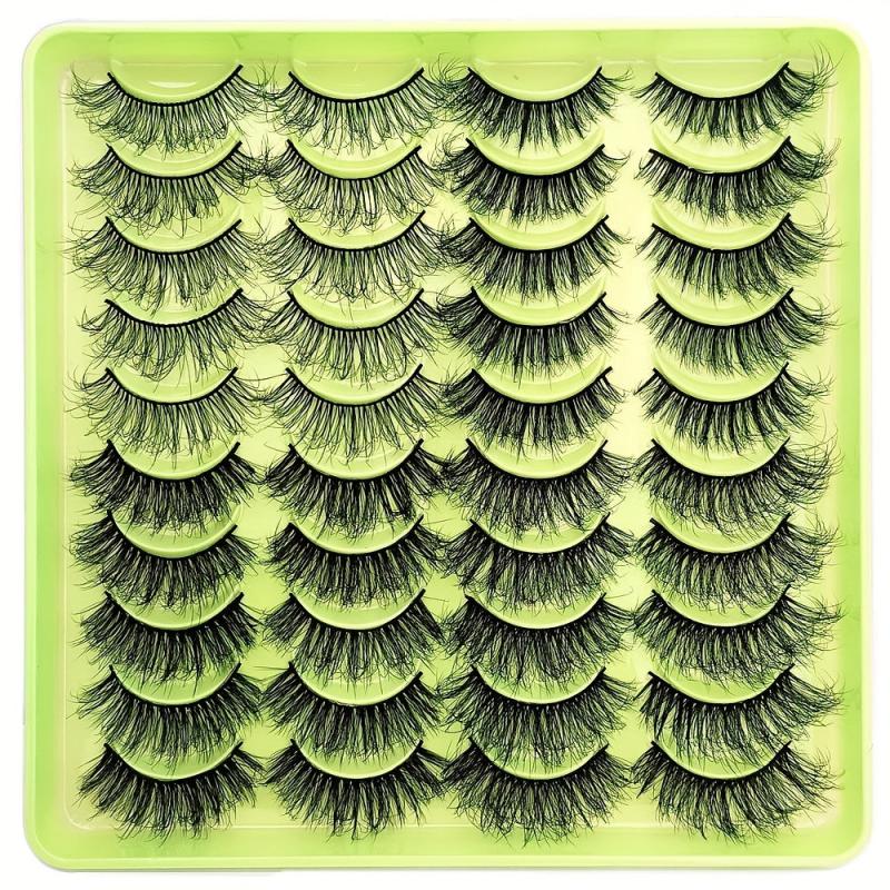 20 Pairs Fluffy Faux Mink Lashes 4 Styles Reusable False Eyelashes Makeup Tools