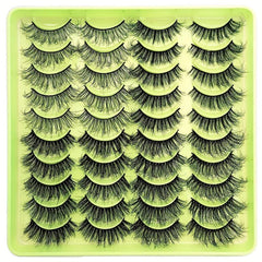 20 Pairs Fluffy Faux Mink Lashes 4 Styles Reusable False Eyelashes Makeup Tools