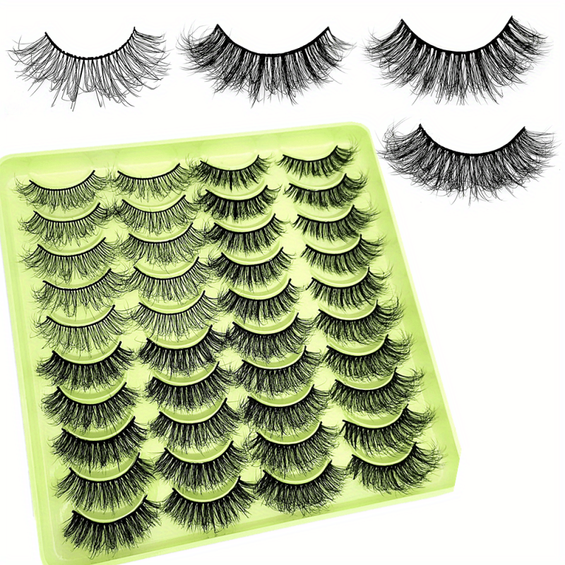 20 Pairs Fluffy Faux Mink Lashes 4 Styles Reusable False Eyelashes Makeup Tools
