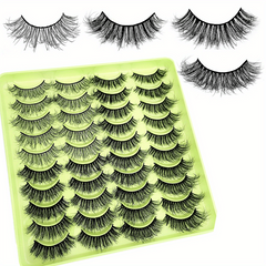 20 Pairs Fluffy Faux Mink Lashes 4 Styles Reusable False Eyelashes Makeup Tools