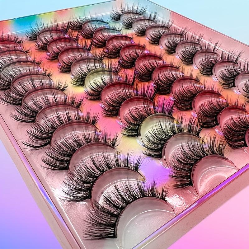 20 Pairs 3D Faux Mink Lashes Natural False Eyelashes for Extensions