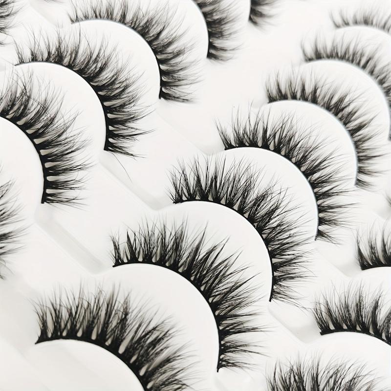 Faux Mink Hair False Eyelashes Thick Fluffy Dramatic Reusable False Eyelashes